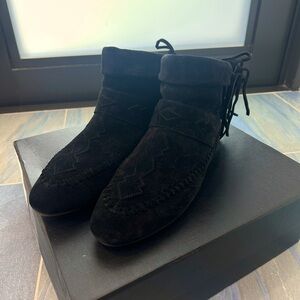 NEW Saint Laurent Nino Fringe suede bootie 36 $845